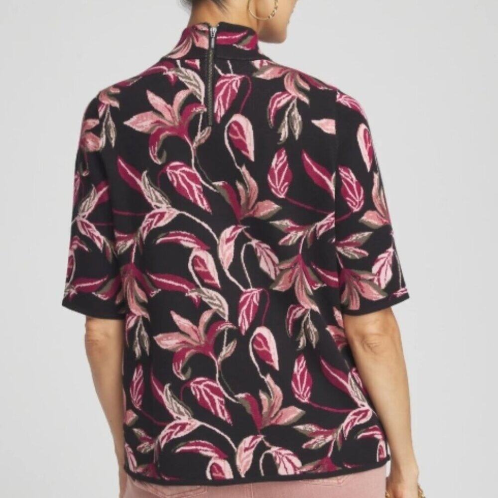 Chico's Jacquard Mock Neck Sweater Size: 0 (4/6-S) NWT - Picture 3 of 4